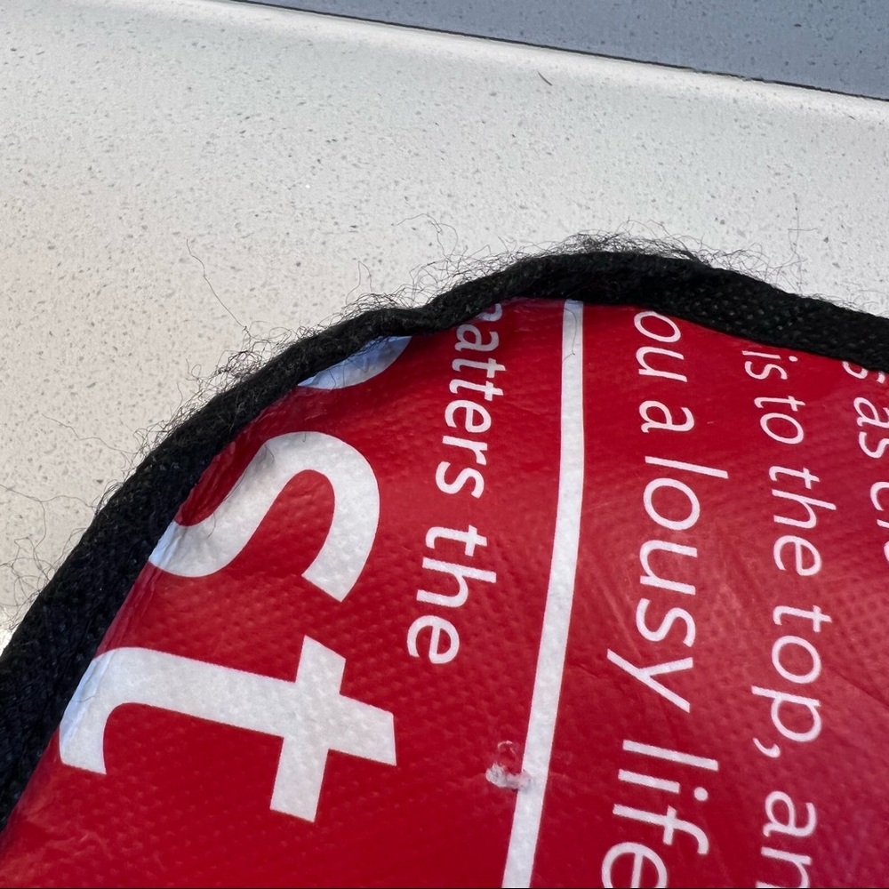 USED-Lululemon Large Reusable Shopping Bag-Motivational Messages-Black White Red - Picture 5 of 9